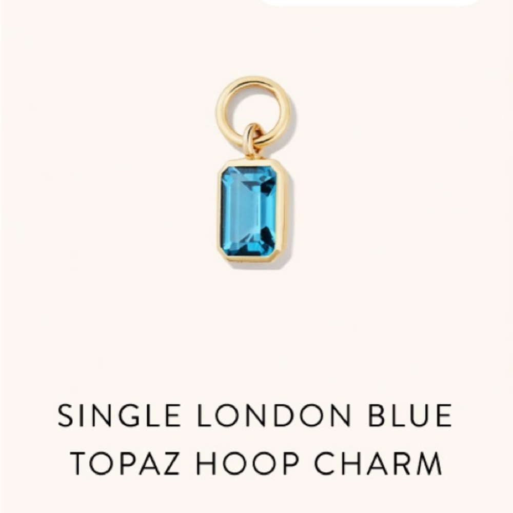 MEJURI Single Emerald Cut Gemstone Hoop Charm